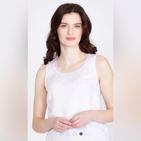 NWT Paul Costelloe linen sleeveless blouse Living Studio  sleeveless tank - Picture 3 of 11